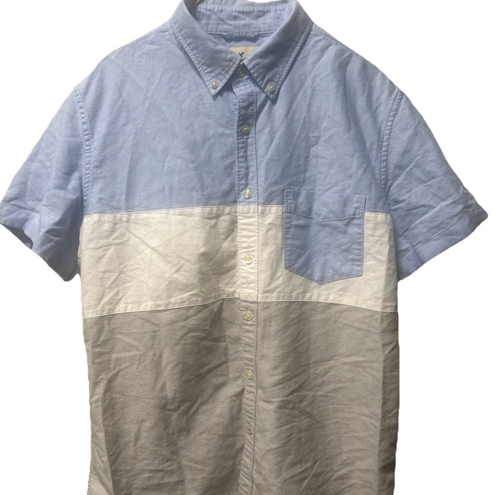American Eagle Outfitters Blue and White Casual Shirt